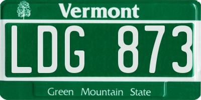 VT license plate LDG873