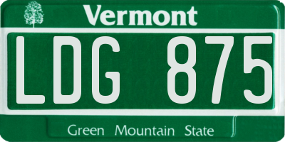 VT license plate LDG875