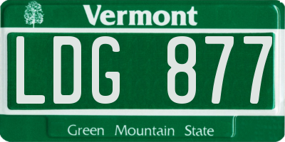 VT license plate LDG877