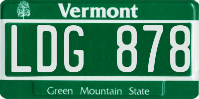 VT license plate LDG878