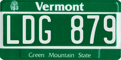 VT license plate LDG879