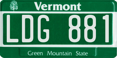 VT license plate LDG881