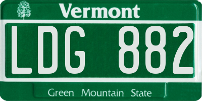 VT license plate LDG882
