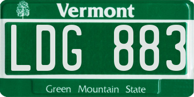 VT license plate LDG883