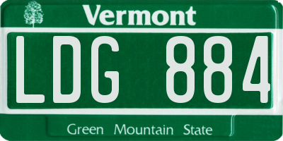 VT license plate LDG884