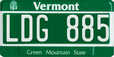 VT license plate LDG885