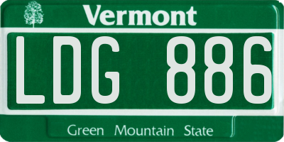 VT license plate LDG886