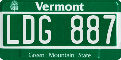 VT license plate LDG887