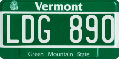 VT license plate LDG890