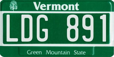 VT license plate LDG891