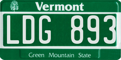 VT license plate LDG893