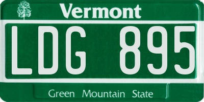 VT license plate LDG895