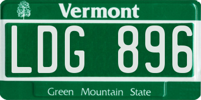 VT license plate LDG896