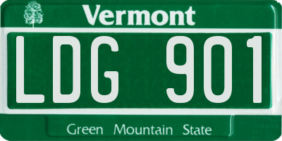 VT license plate LDG901