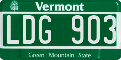VT license plate LDG903