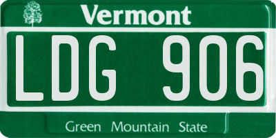 VT license plate LDG906