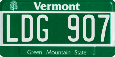 VT license plate LDG907