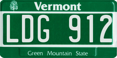 VT license plate LDG912