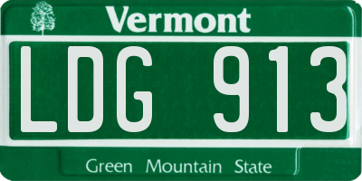 VT license plate LDG913