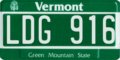 VT license plate LDG916