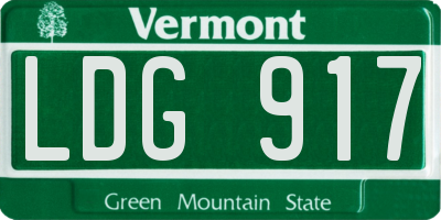 VT license plate LDG917