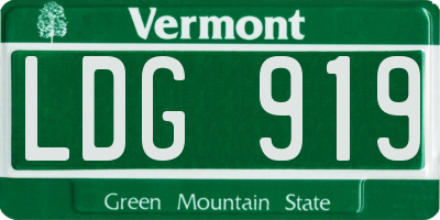 VT license plate LDG919