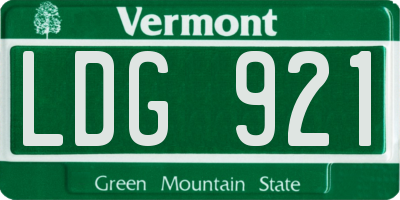VT license plate LDG921