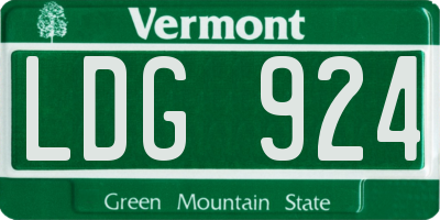 VT license plate LDG924