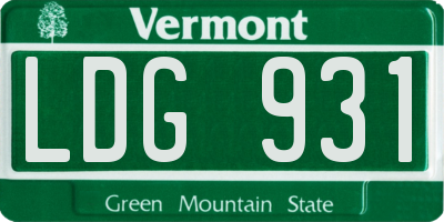 VT license plate LDG931