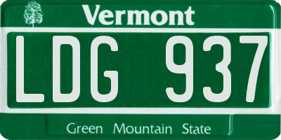 VT license plate LDG937