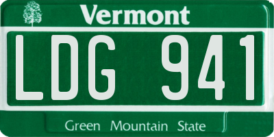 VT license plate LDG941