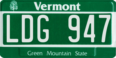 VT license plate LDG947