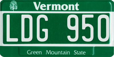 VT license plate LDG950