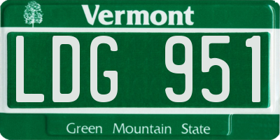 VT license plate LDG951