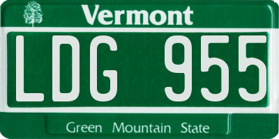 VT license plate LDG955