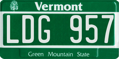 VT license plate LDG957