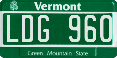 VT license plate LDG960