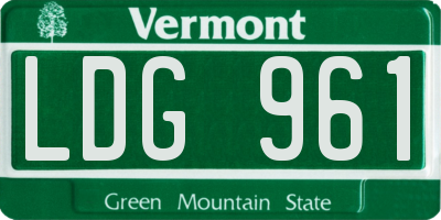 VT license plate LDG961