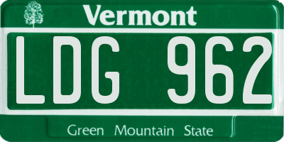 VT license plate LDG962