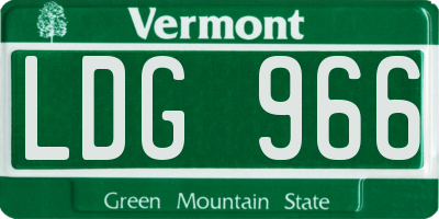 VT license plate LDG966