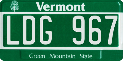 VT license plate LDG967
