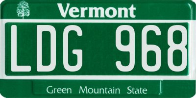VT license plate LDG968