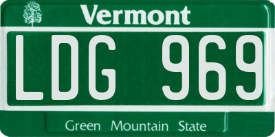 VT license plate LDG969