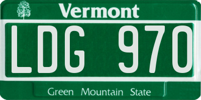 VT license plate LDG970