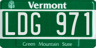 VT license plate LDG971