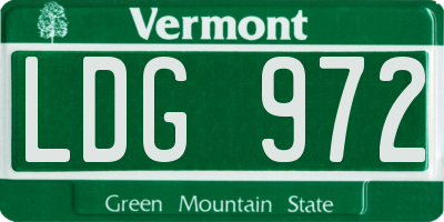 VT license plate LDG972