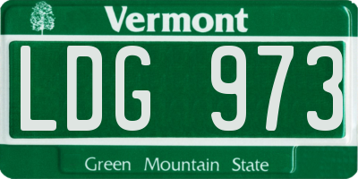 VT license plate LDG973
