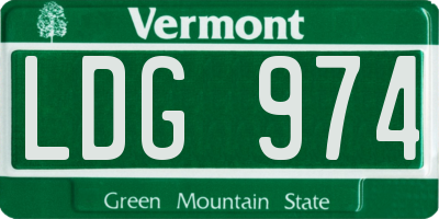 VT license plate LDG974