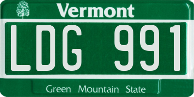 VT license plate LDG991