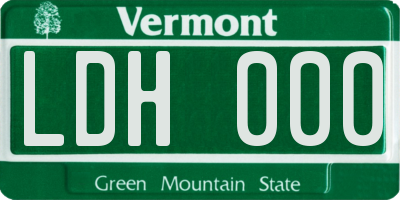 VT license plate LDH000